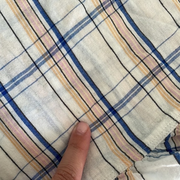 Anthropologie Academia Plaid Peplum Lightweight blouse Sz 0 - Picture 7 of 8